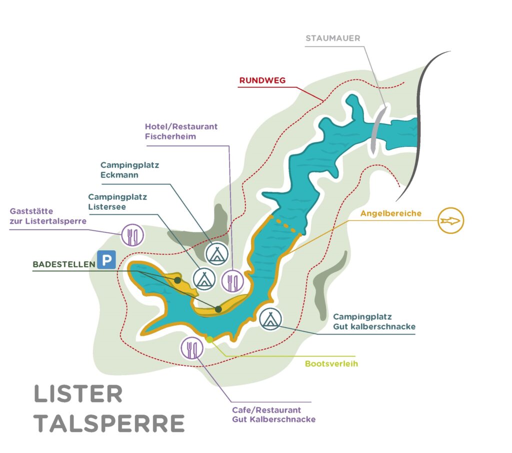 Karte der Lister Talsperre in Meinerzhagen