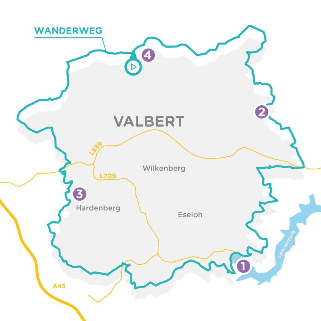 Wanderkarte Valbert: Wanderwege, Erlebnisse und Routen
